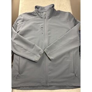 North Face Jacket Men 2XL XXL Gray Windwall Tech Stretch Softshell Full Zip EUC!